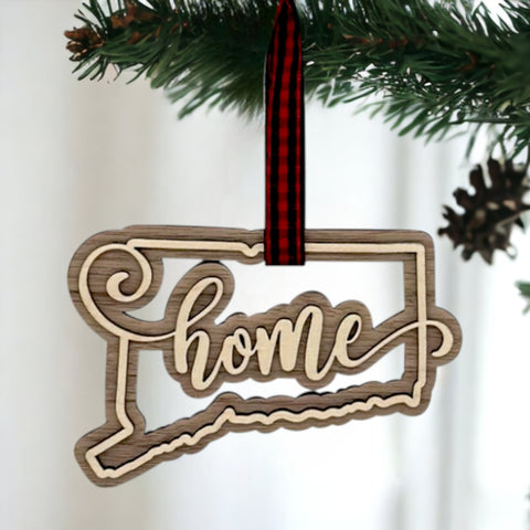 Connecticut Home Double Layer Ornament