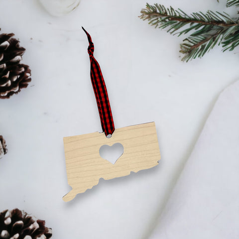 Connecticut Heart Ornament