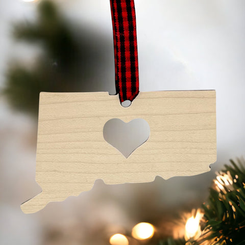 Connecticut Heart Ornament