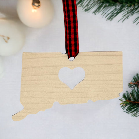 Connecticut Heart Ornament