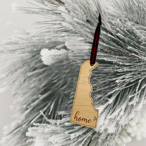 Delaware Home Script Ornament