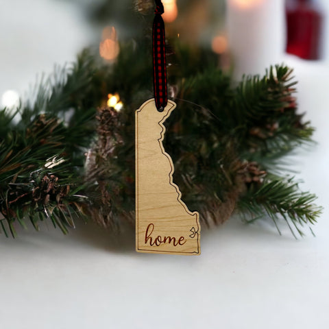 Delaware Home Script Ornament