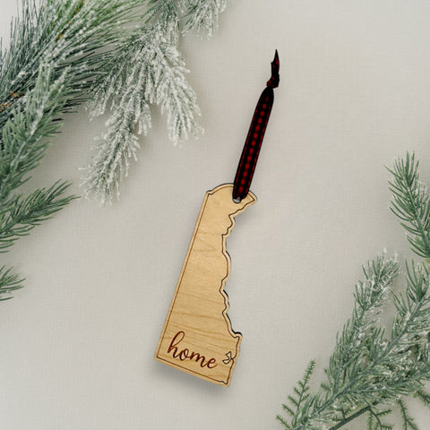 Delaware Home Script Ornament