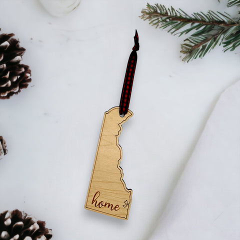 Delaware Home Script Ornament