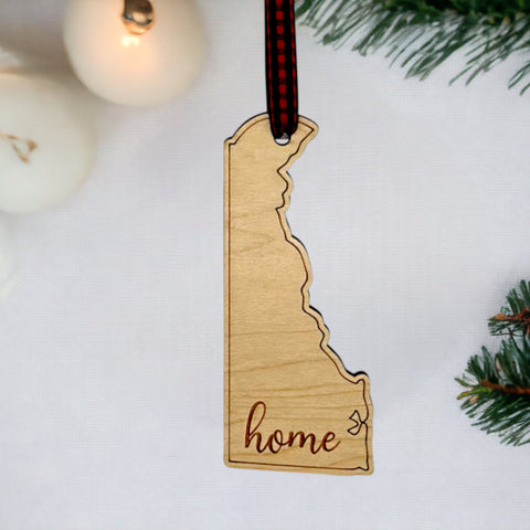 Delaware Home Script Ornament