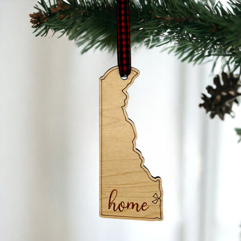 Delaware Home Script Ornament