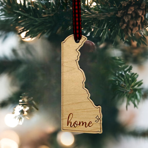 Delaware Home Script Ornament