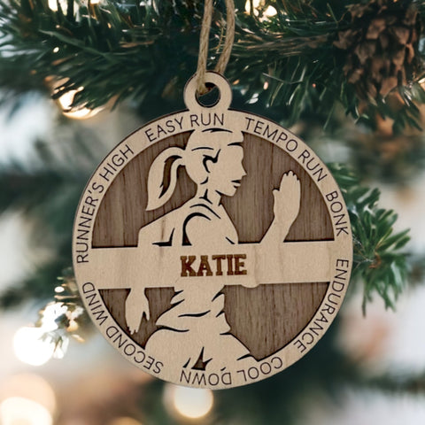 Run into the holiday season with our Personalized Female Cross Country Ornament! Crafted for running enthusiasts, this custom keepsake adds a personal touch to your tree. Celebrate the cross country runner in your life with this spirited ornament. Customize now for a winning stride in holiday decor – order your Personalized Female Cross Country Ornament today!