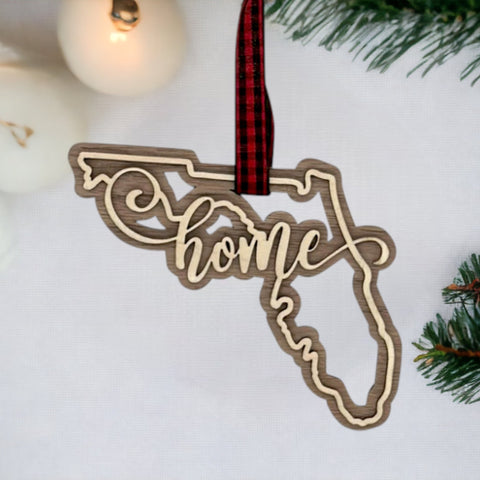 Florida Home Double Layer Ornament