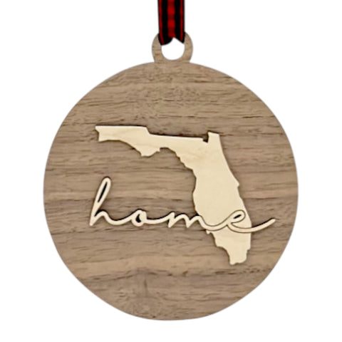 Florida Home Cursive Ornament