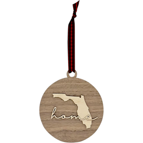 Florida Home Cursive Ornament