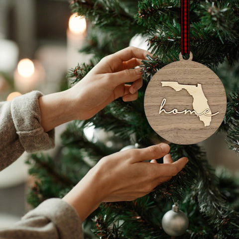 Florida Home Cursive Ornament