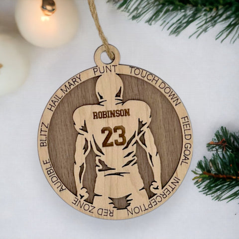 Score a touchdown in holiday style with our Personalized Football Sports Ornament! Tailor-made for football fanatics, this festive keepsake adds a personalized touch to your tree. Customize now for a unique ornament that celebrates the love of the game.