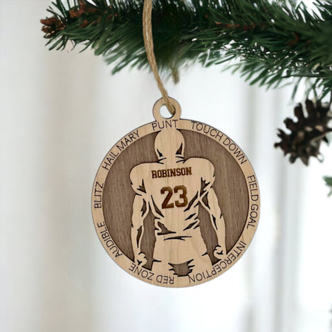 Score a touchdown in holiday style with our Personalized Football Sports Ornament! Tailor-made for football fanatics, this festive keepsake adds a personalized touch to your tree. Customize now for a unique ornament that celebrates the love of the game.