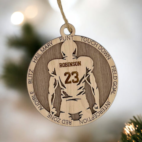 Score a touchdown in holiday style with our Personalized Football Sports Ornament! Tailor-made for football fanatics, this festive keepsake adds a personalized touch to your tree. Customize now for a unique ornament that celebrates the love of the game.