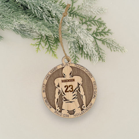 Score a touchdown in holiday style with our Personalized Football Sports Ornament! Tailor-made for football fanatics, this festive keepsake adds a personalized touch to your tree. Customize now for a unique ornament that celebrates the love of the game.