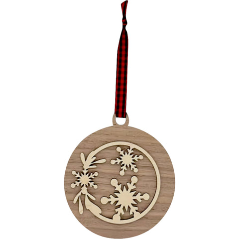 Frosty Flake Wooden Ornament