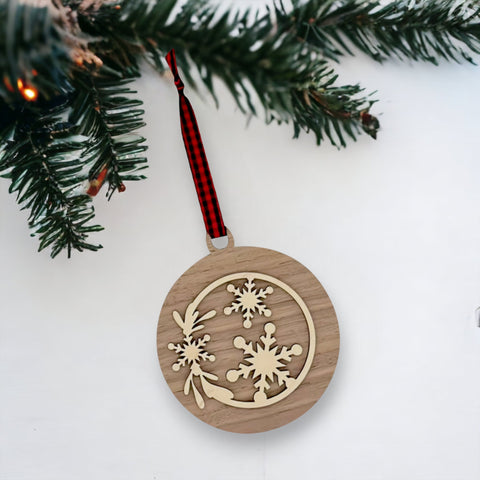 Frosty Flake Wooden Ornament