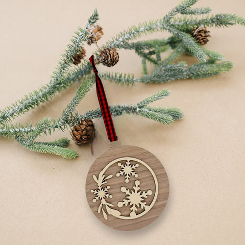 Frosty Flake Wooden Ornament