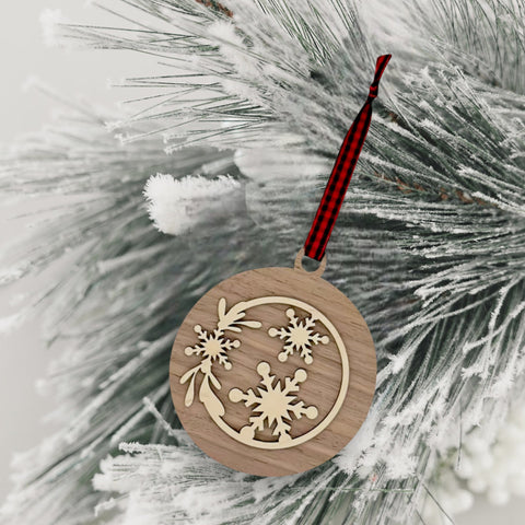 Frosty Flake Wooden Ornament