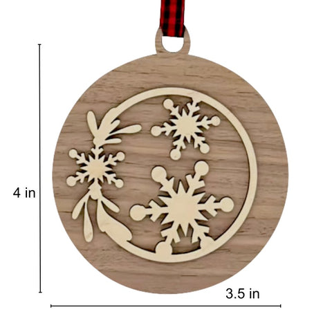 Frosty Flake Wooden Ornament