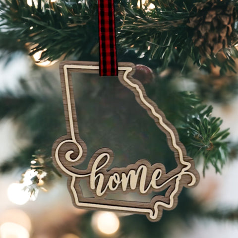 Georgia Home Double Layer Ornament