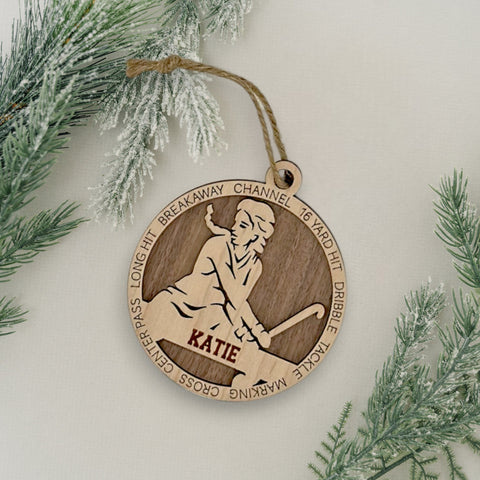 Score a goal for holiday spirit with our Personalized Female Field Hockey Ornament! Tailored for field hockey enthusiasts, this custom keepsake adds a personal touch to your tree. Celebrate the drive and dedication of your player with this spirited ornament. Customize now for a winning touch in holiday decor – order your Personalized Female Field Hockey Ornament today!