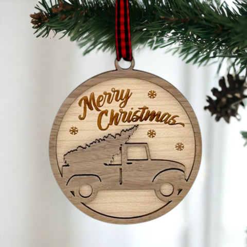 Holiday Truck Ride Christmas Ornament