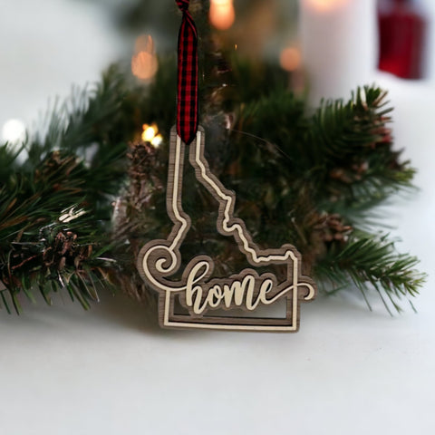 Idaho Home Double Layer Ornament