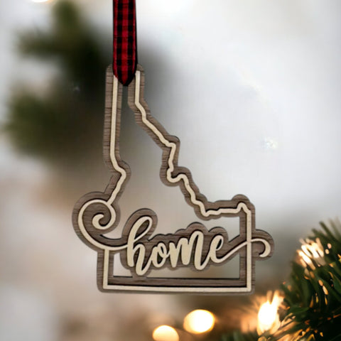 Idaho Home Double Layer Ornament