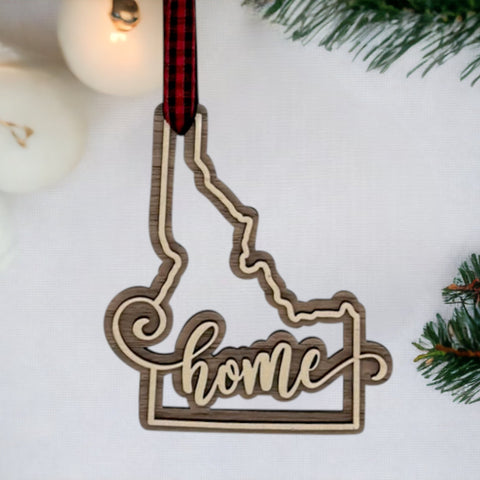 Idaho Home Double Layer Ornament