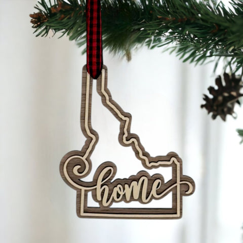 Idaho Home Double Layer Ornament