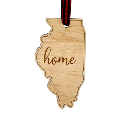 Illinois Home Script Ornament