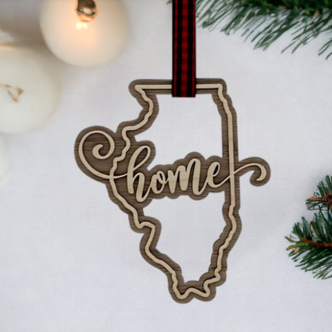 Illinois Home Double Layer Ornament