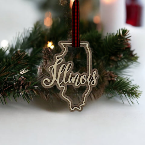 Illinois Double Layer Ornament