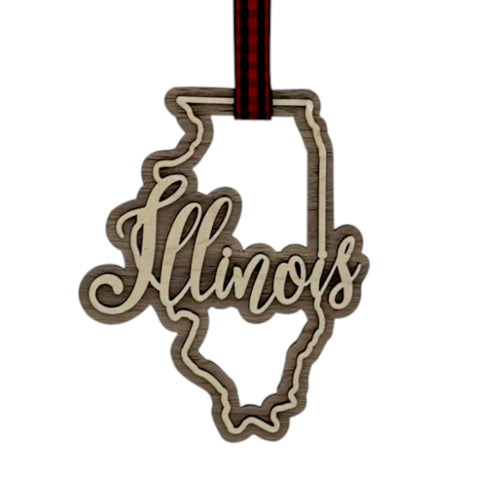 Illinois Double Layer Ornament