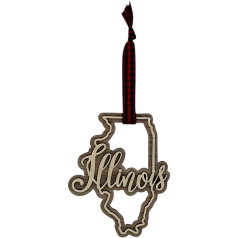 Illinois Double Layer Ornament