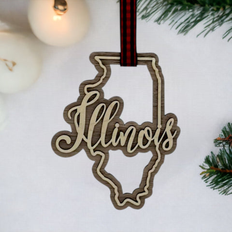 Illinois Double Layer Ornament