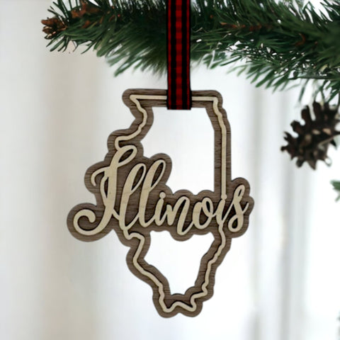 Illinois Double Layer Ornament