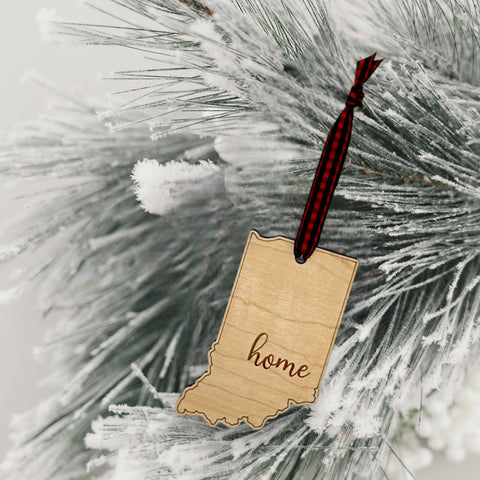 Indiana Home Script Ornament