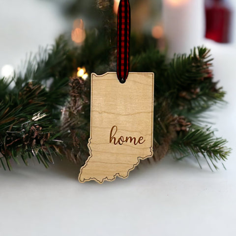 Indiana Home Script Ornament