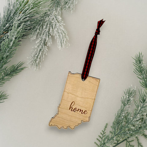 Indiana Home Script Ornament