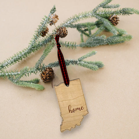 Indiana Home Script Ornament