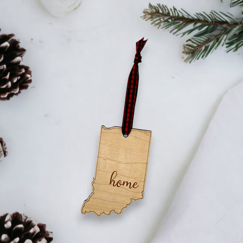 Indiana Home Script Ornament