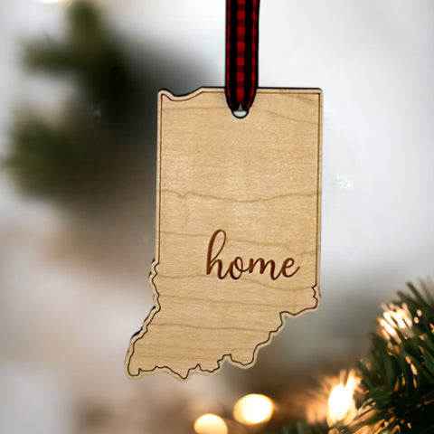 Indiana Home Script Ornament