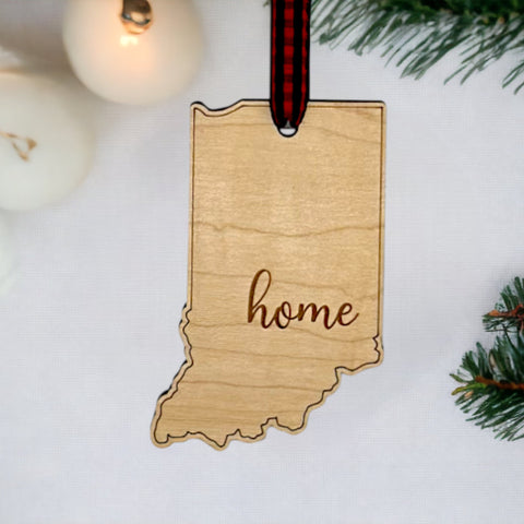 Indiana Home Script Ornament