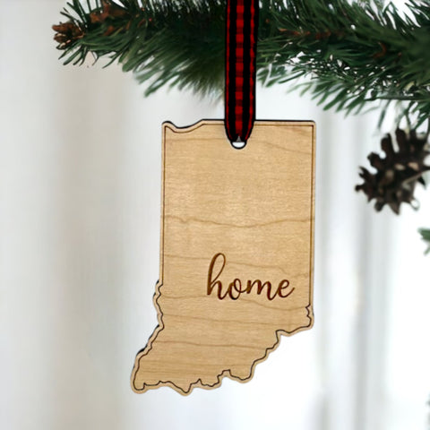 Indiana Home Script Ornament