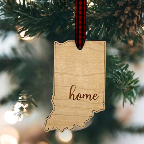 Indiana Home Script Ornament