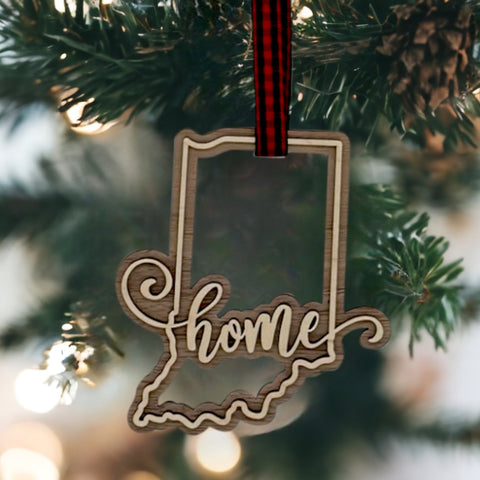 Indiana Home Double Layer Ornament