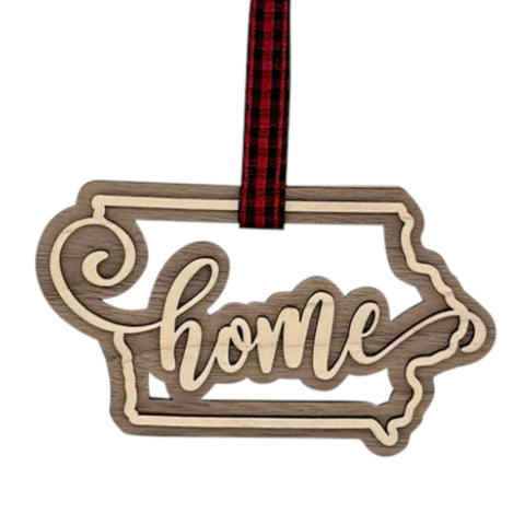 Iowa Home Double Layer Ornament